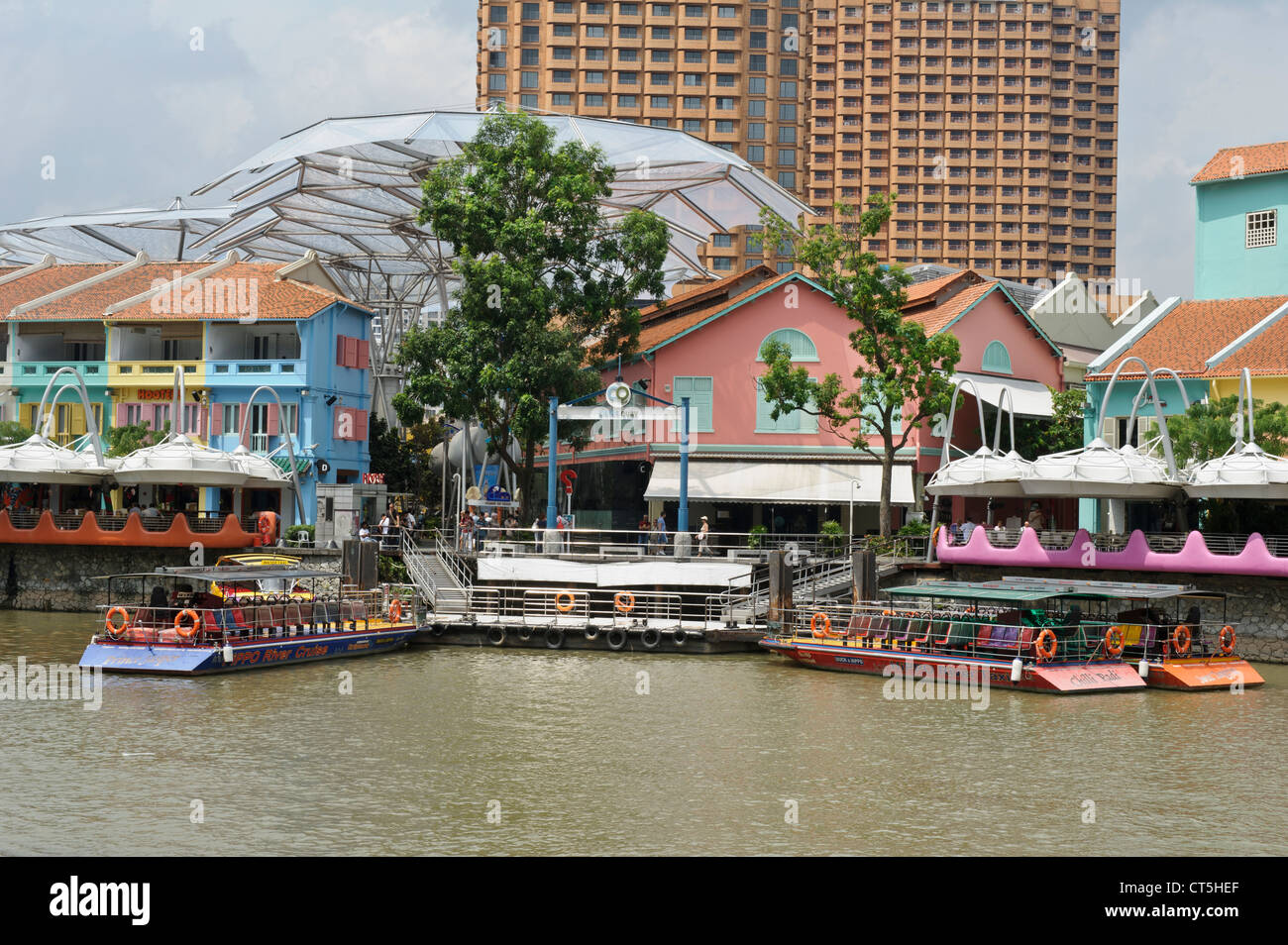 Pier at Clarke Quay, Singapore, Southeast Asia. Stock Photo