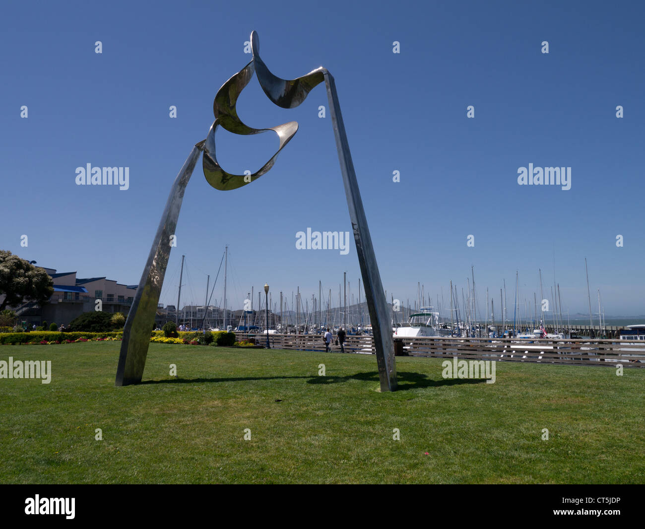 Skygate by Roger Barr, a modern sculpture on The Embarcadero, San Francisco,CA Stock Photo