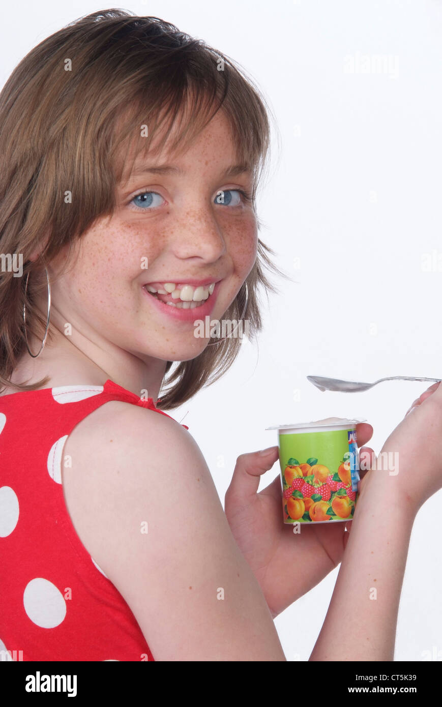 ADOLESCENT, DAIRY PRODUCT Stock Photo