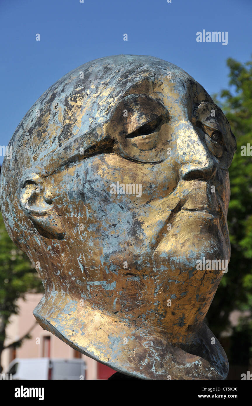 Alexandre Vialatte statue Ambert Auvergne France Stock Photo