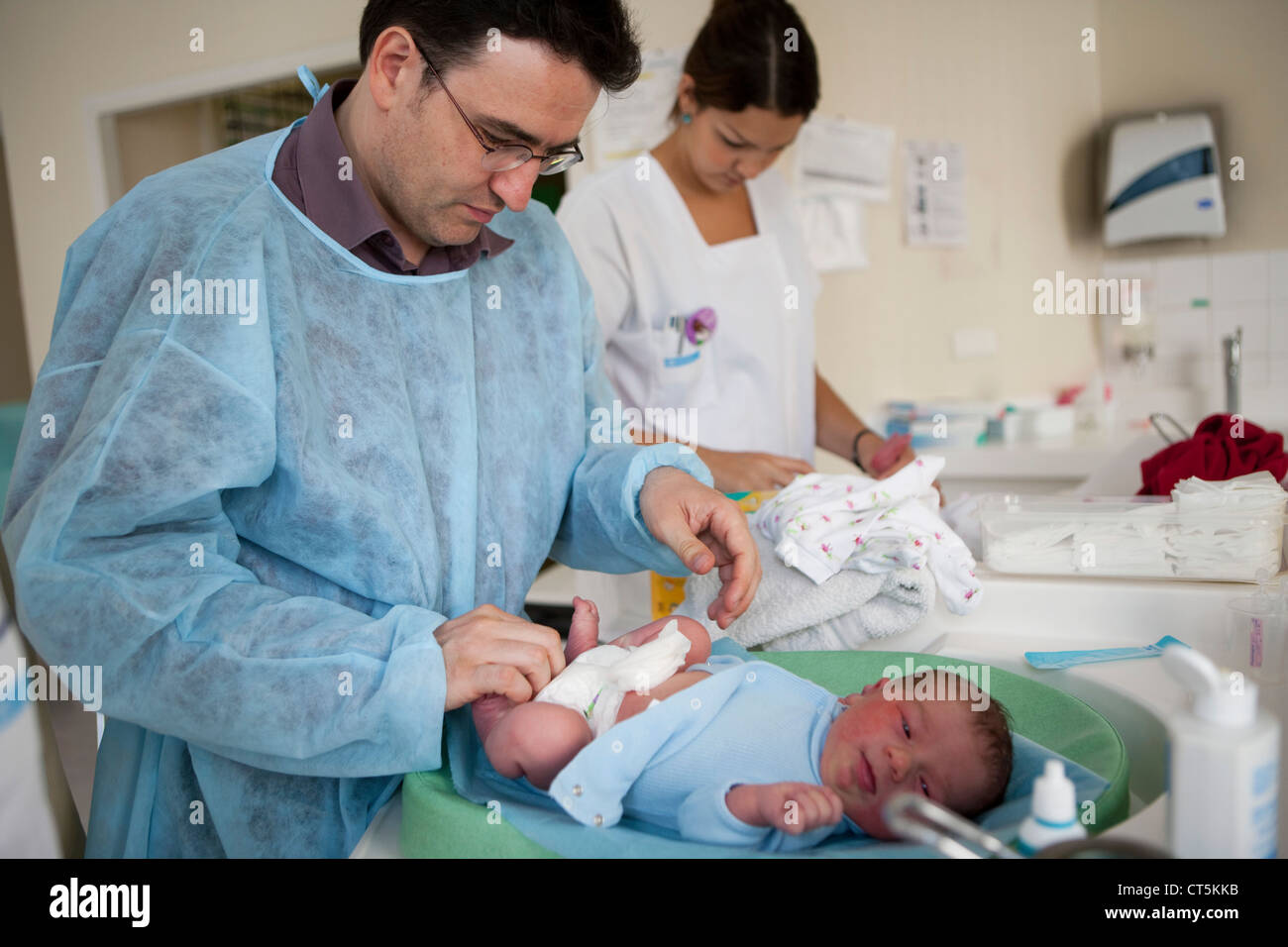 NEWBORN BABY HYGIENE Stock Photo