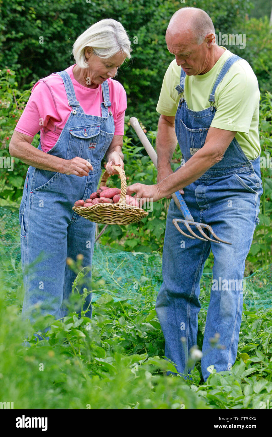 ELDERLY PERSON GARDENING Stock Photo - Alamy