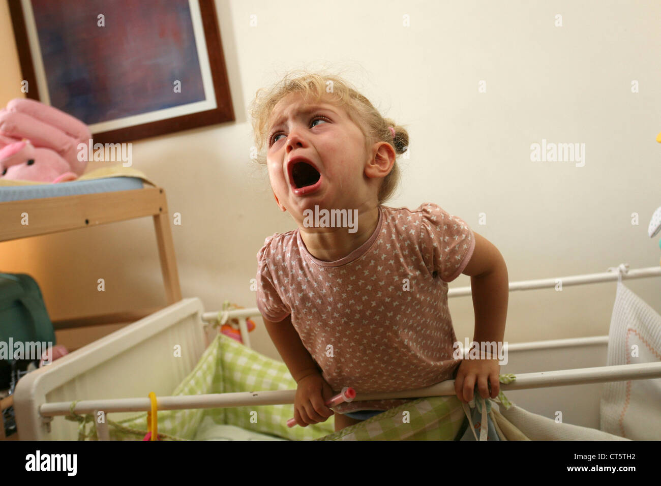 1-3 YEARS OLD BABY CRYING Stock Photo