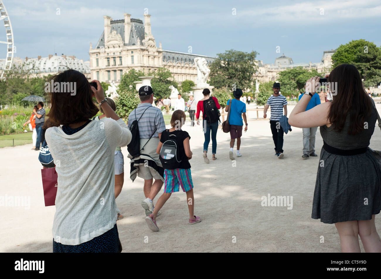 Paris, France - Female tourists taking photo Stock Photo