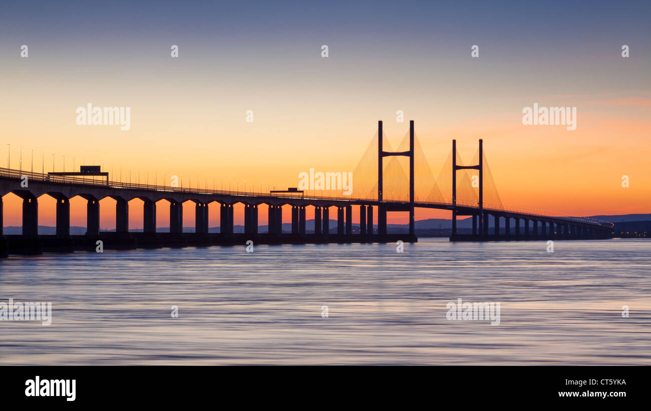 Second Severn Crossing at dusk Stock Photo