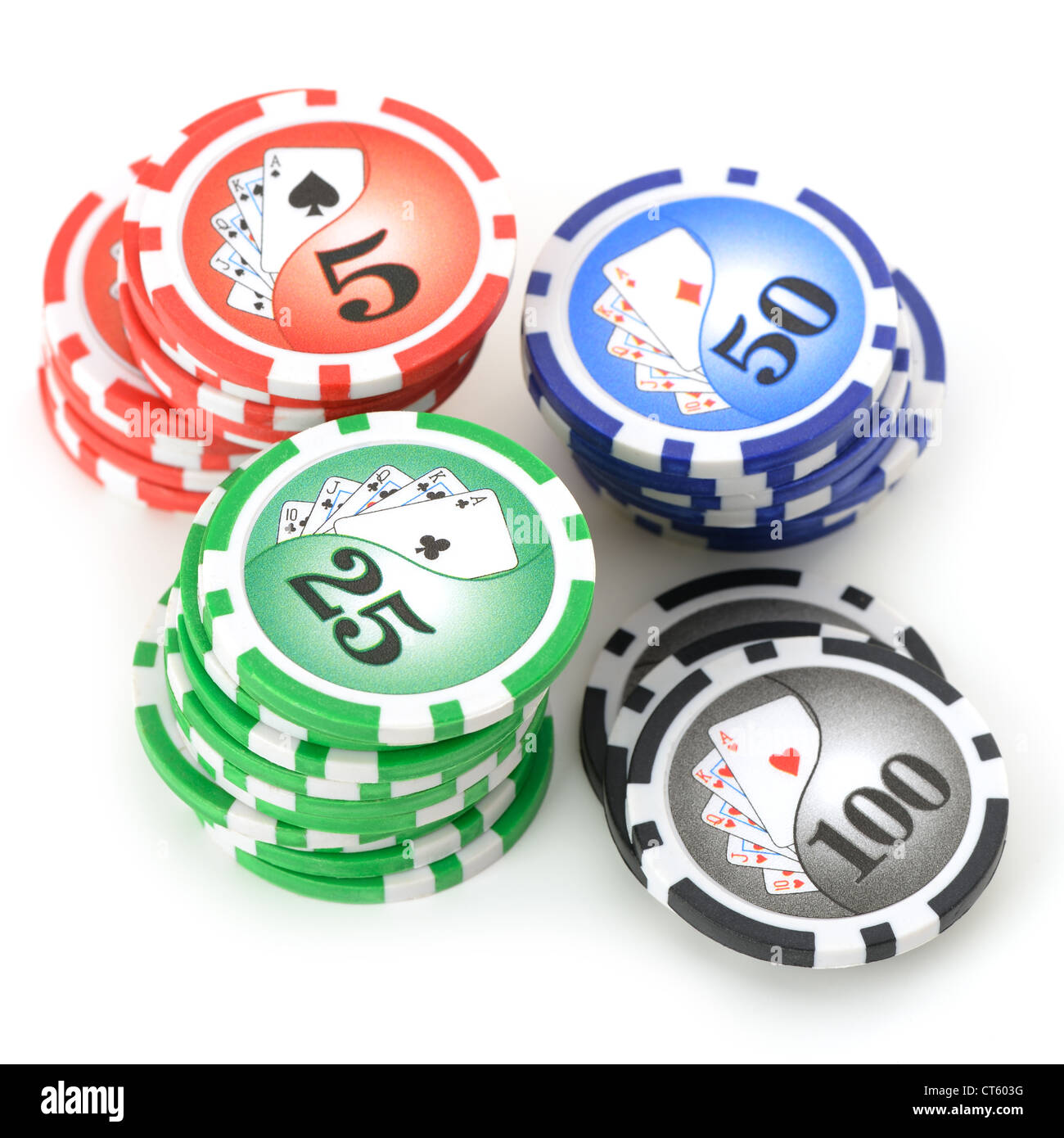 Gaming chips. Isolated on white background Stock Photo Alamy