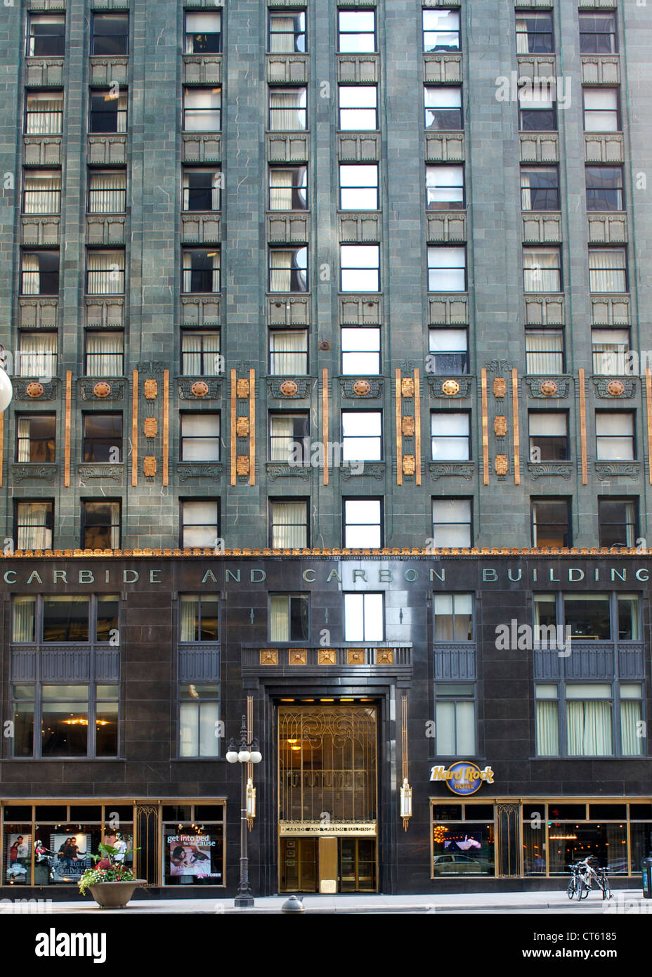 Carbide and Carbon Building in Chicago, Illinois, USA. Stock Photo