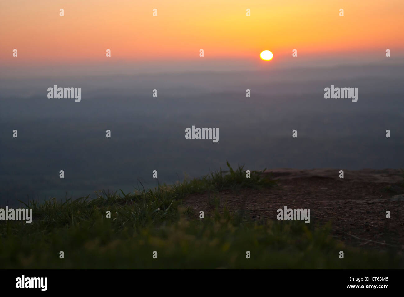 Sunrise on Pigeon Mountain, in Crockford Pigeon Mountain Wildlife Management Area, GA Stock Photo