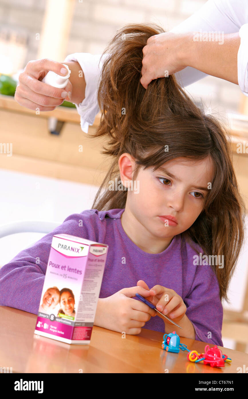 TREATMENT FOR LICE Stock Photo