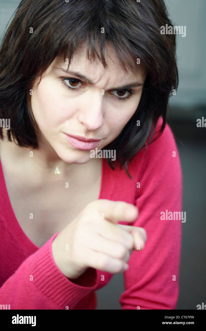 Angry woman and pointing hi-res stock photography and images - Alamy