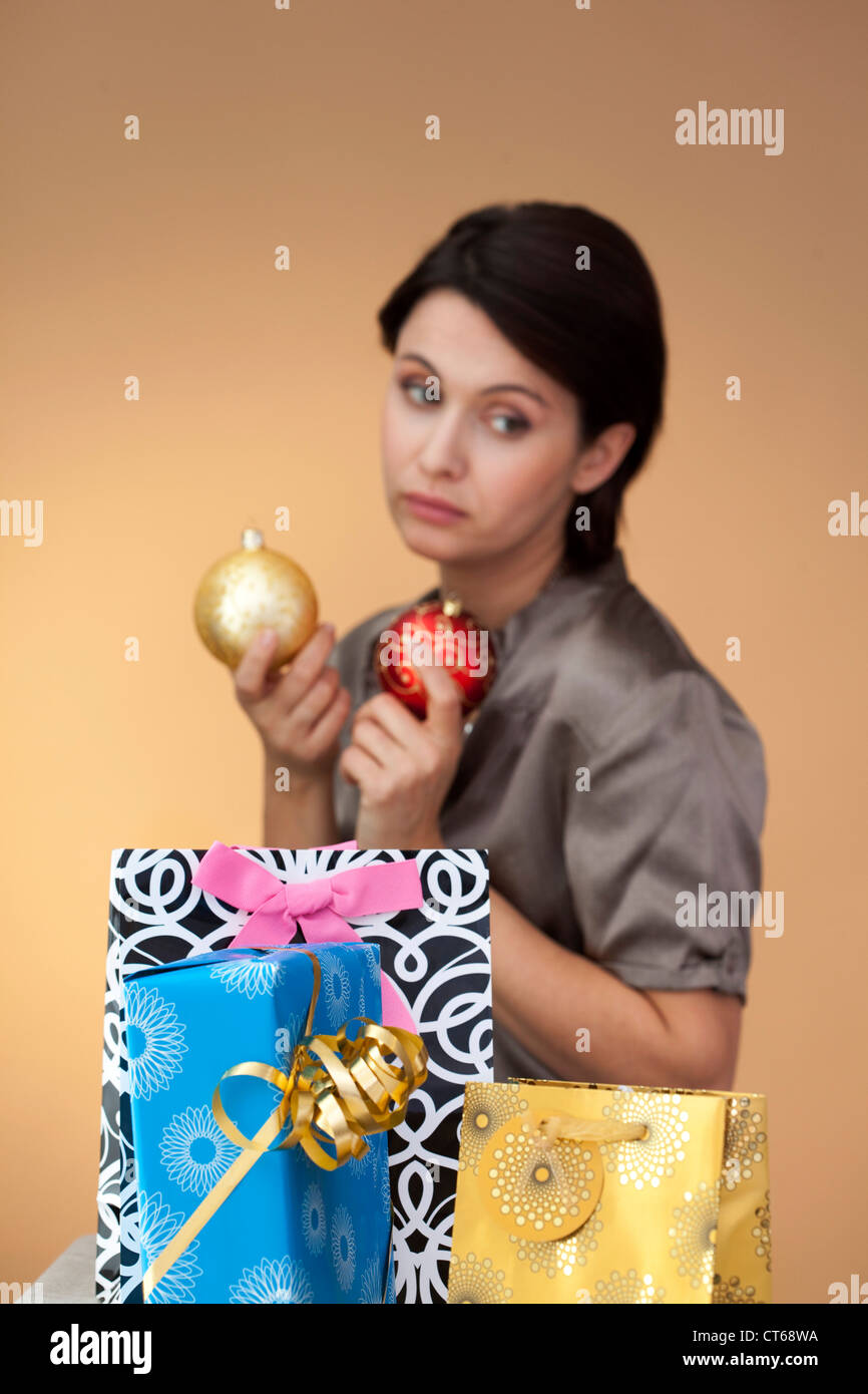 Sad old woman alone christmas hi-res stock photography and images - Alamy