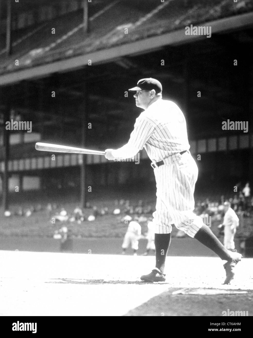 Babe Ruth at bat, 1934 Stock Photo