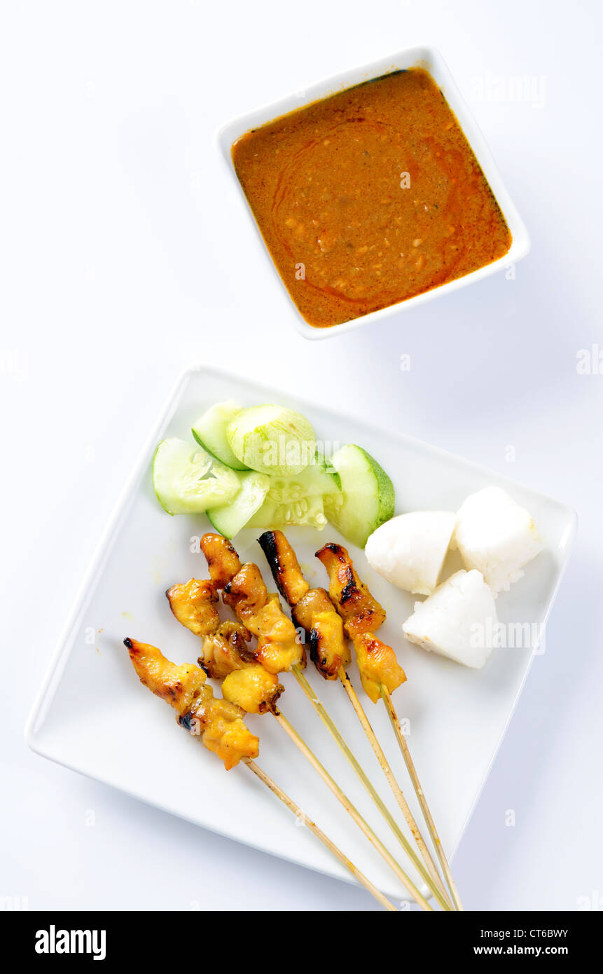 Delicious Asian Cuisine Chicken Satay Stock Photo Alamy