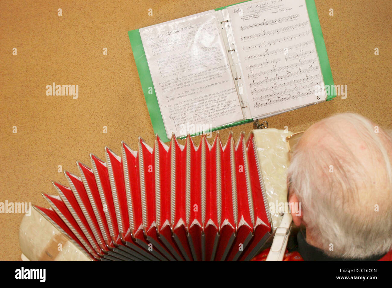 ACCORDION PLAYER Stock Photo