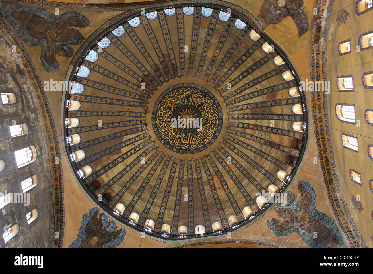Central dome, Hagia Sophia, Sultanahmet, Istanbul, Turkey Stock Photo