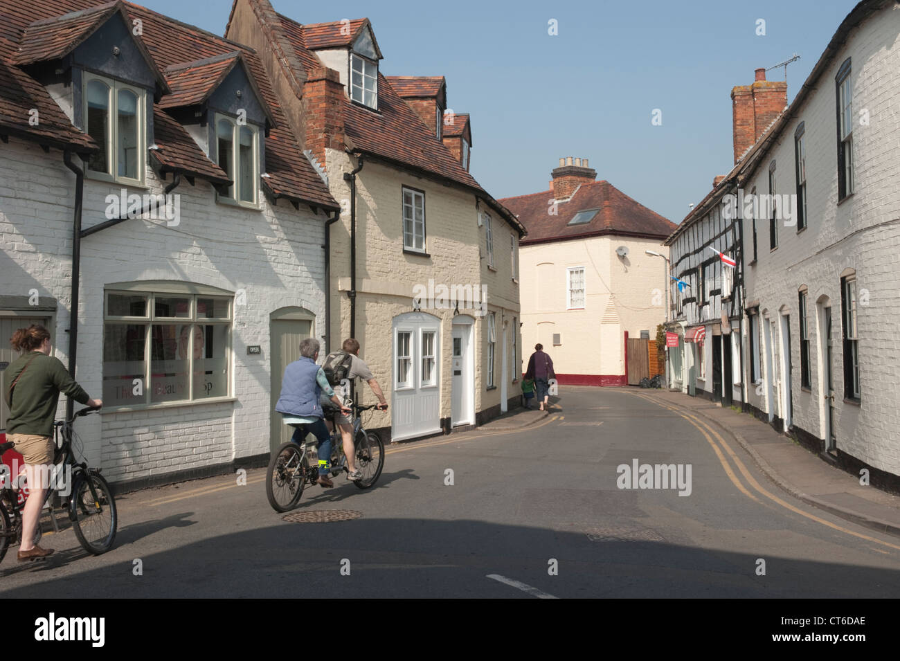Cyclists in Upton upon Severn Stock Photo Alamy