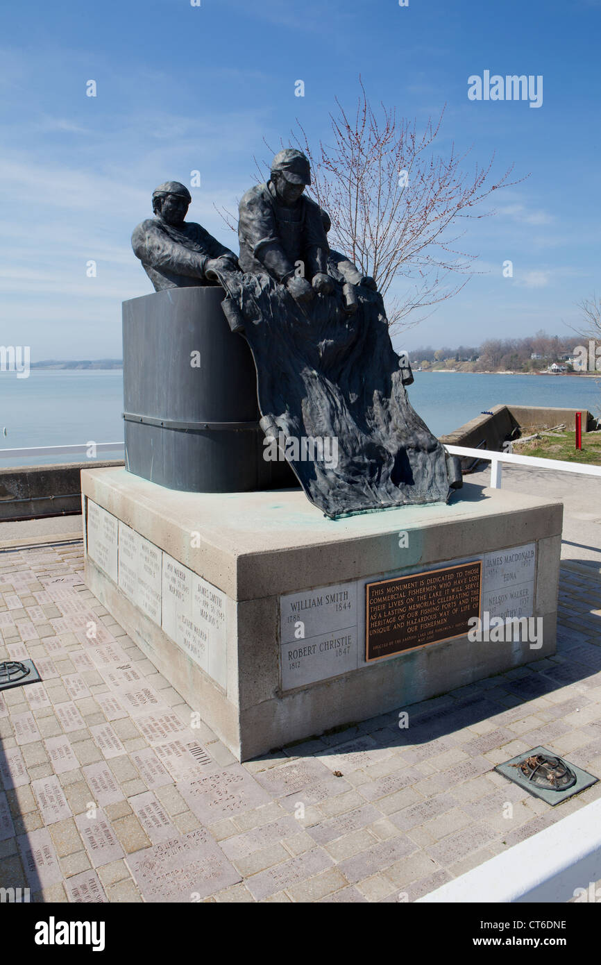 Statue of Fishermen, Port Dover, Ontario Stock Photo
