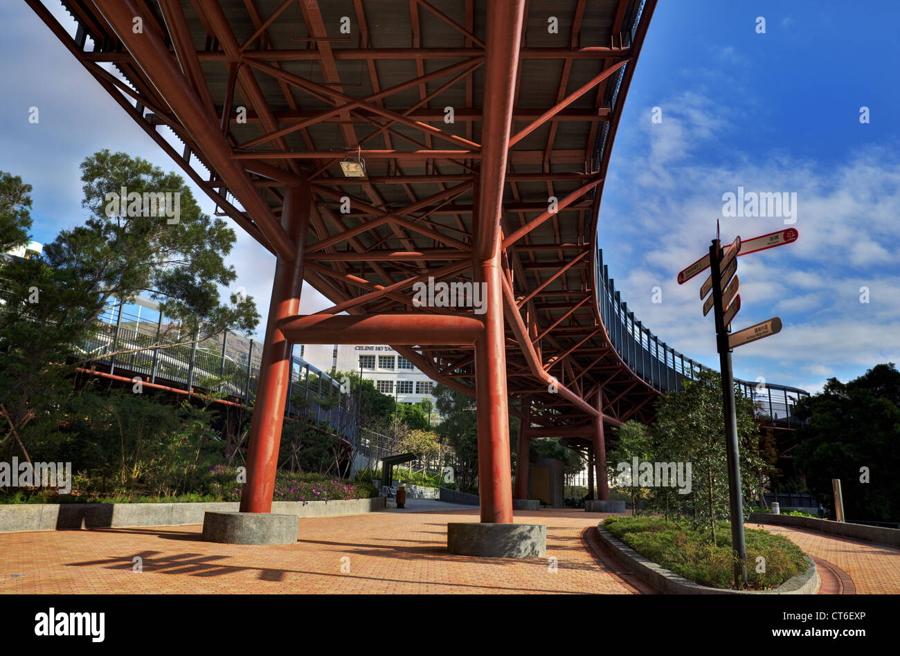 Elevated cycling track in Po Kong Village Park, Hong Kong Stock Photo