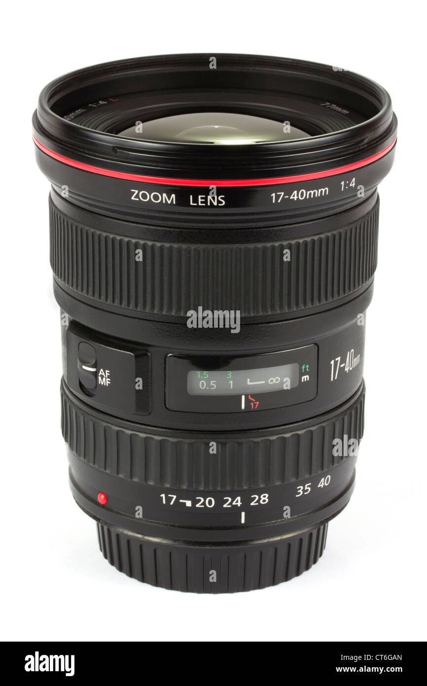 Camera lens on a white background Stock Photo