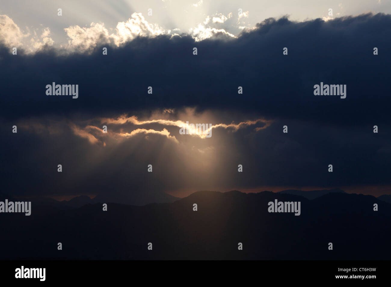 Cloudy sunset Stock Photo