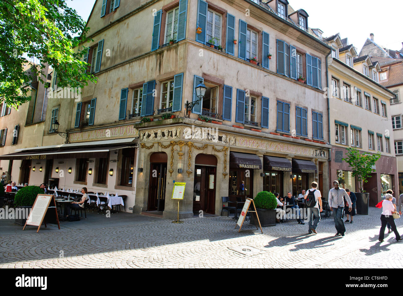 Restaurant off Place Gutenberg,Old Town,Strasbourg,France Stock Photo