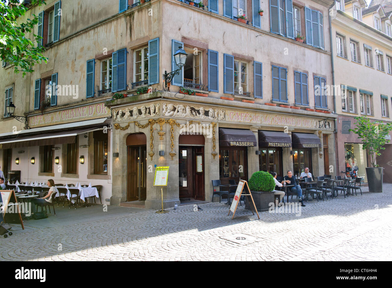 Restaurant off Place Gutenberg,Old Town,Strasbourg,France Stock Photo