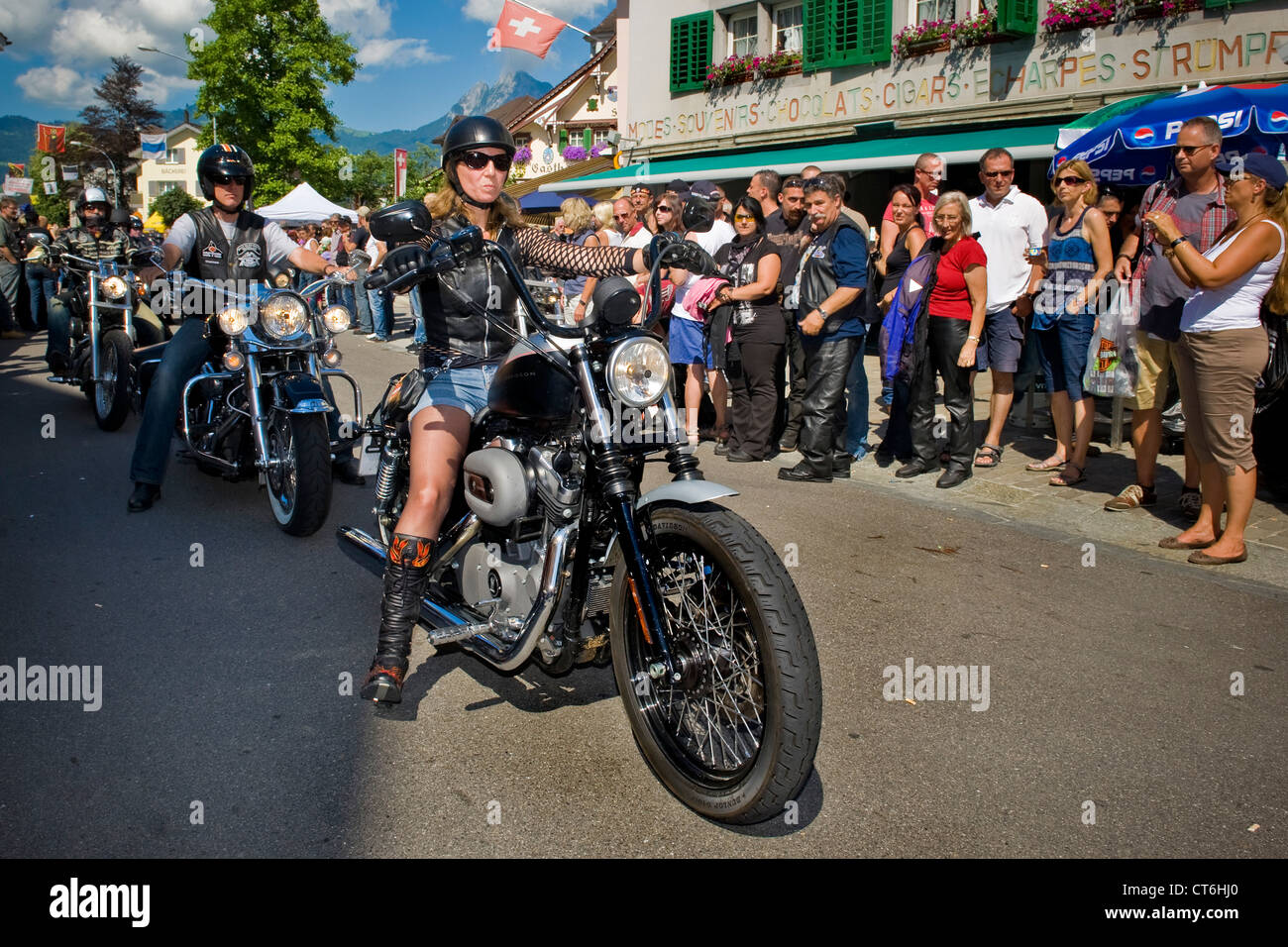 Switzerland, Brunnen, Harley Davidson festival Stock Photo - Alamy