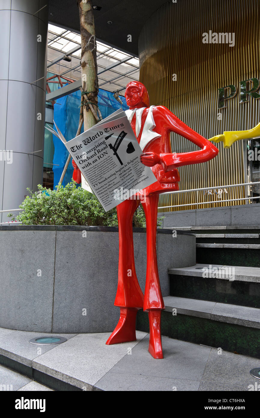 'Urban People' by Swiss sculptor Kurt Laurenz Metzler, ION Orchard, Orchard Road, Singapore, Southeast Asia. Stock Photo