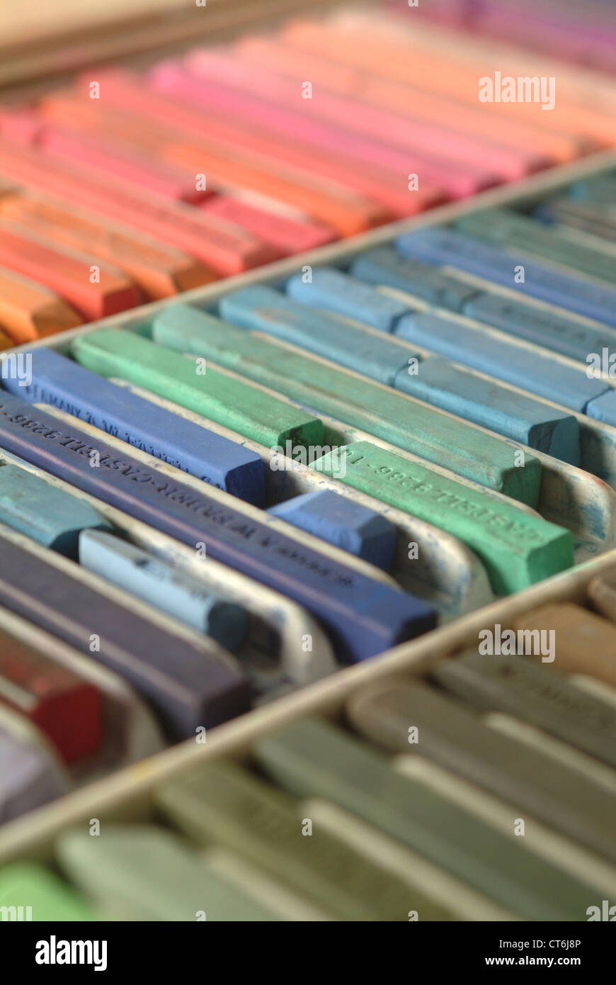 Color crayon in the box Stock Photo Alamy