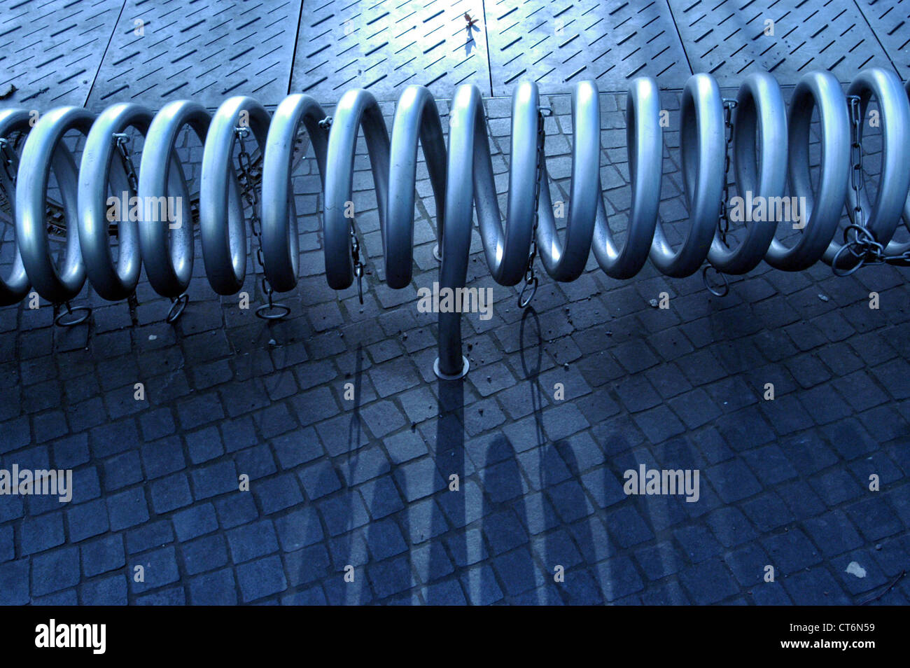 Modern bicycle racks, Berlin Stock Photo - Alamy