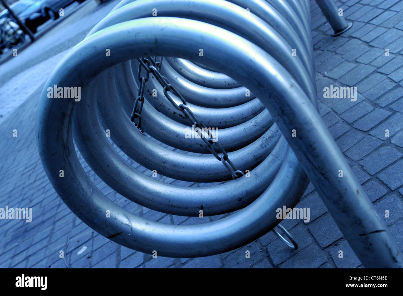 Modern bicycle racks, Berlin Stock Photo - Alamy