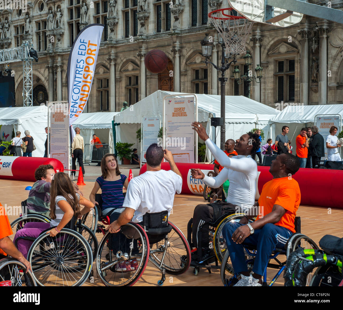 Paris, FRANCE French Handicapped Athletes Teaching Group of Children