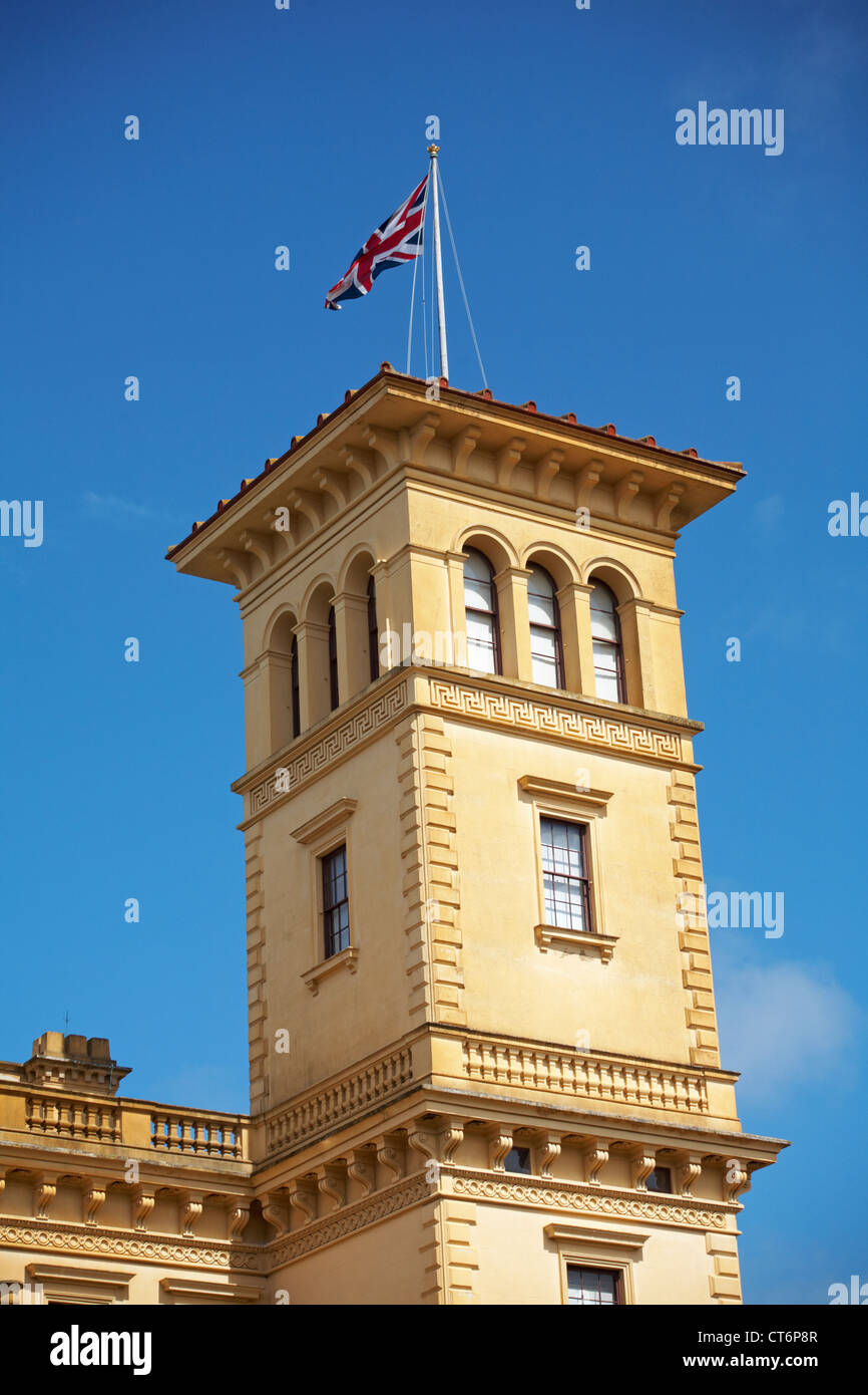 Osborne House, a former royal residence, at East Cowes, Isle of Wight, Hampshire UK in June - Osbourne House Stock Photo
