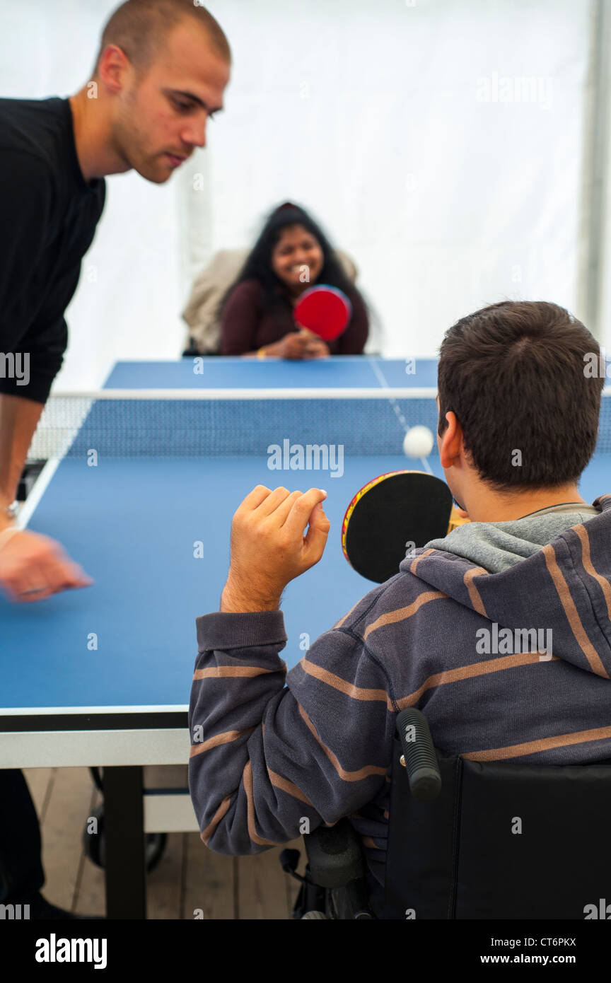 Paris, FRANCE French Handicapped Athletes Teaching Children in Ping