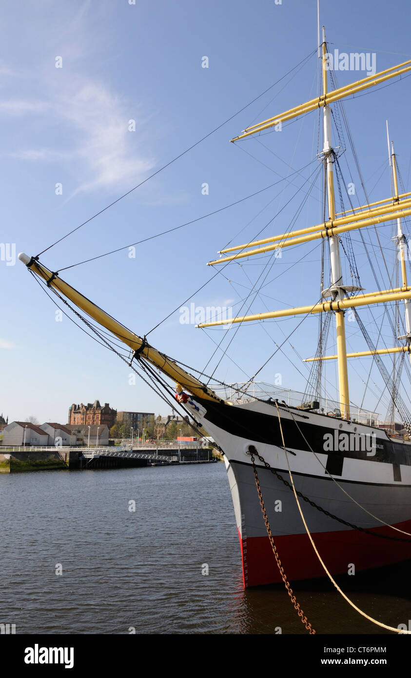 The bows of the tall ship Glenlee on the river Clyde, Glasgow Stock