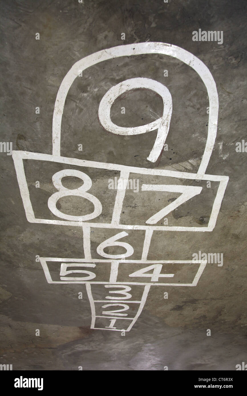 It S A Photo Of An Hopscotch Painted On The Floor Of A Playground