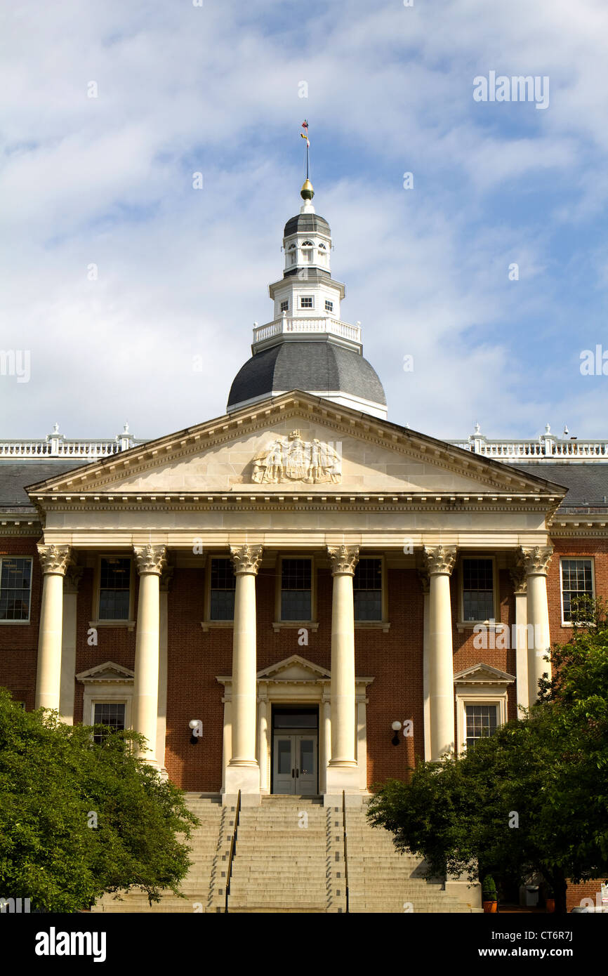 Maryland State Capitol entrance building in Annapolis, Maryland, USA. Stock Photo