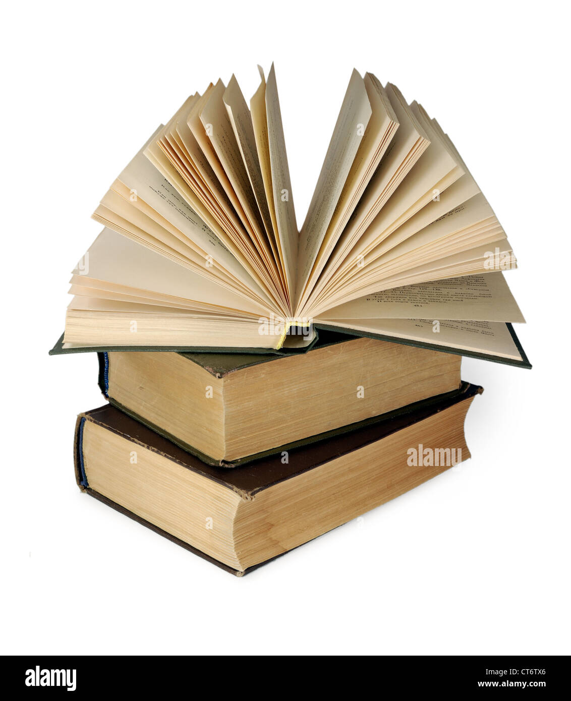 Old books isolated on a white background Stock Photo - Alamy
