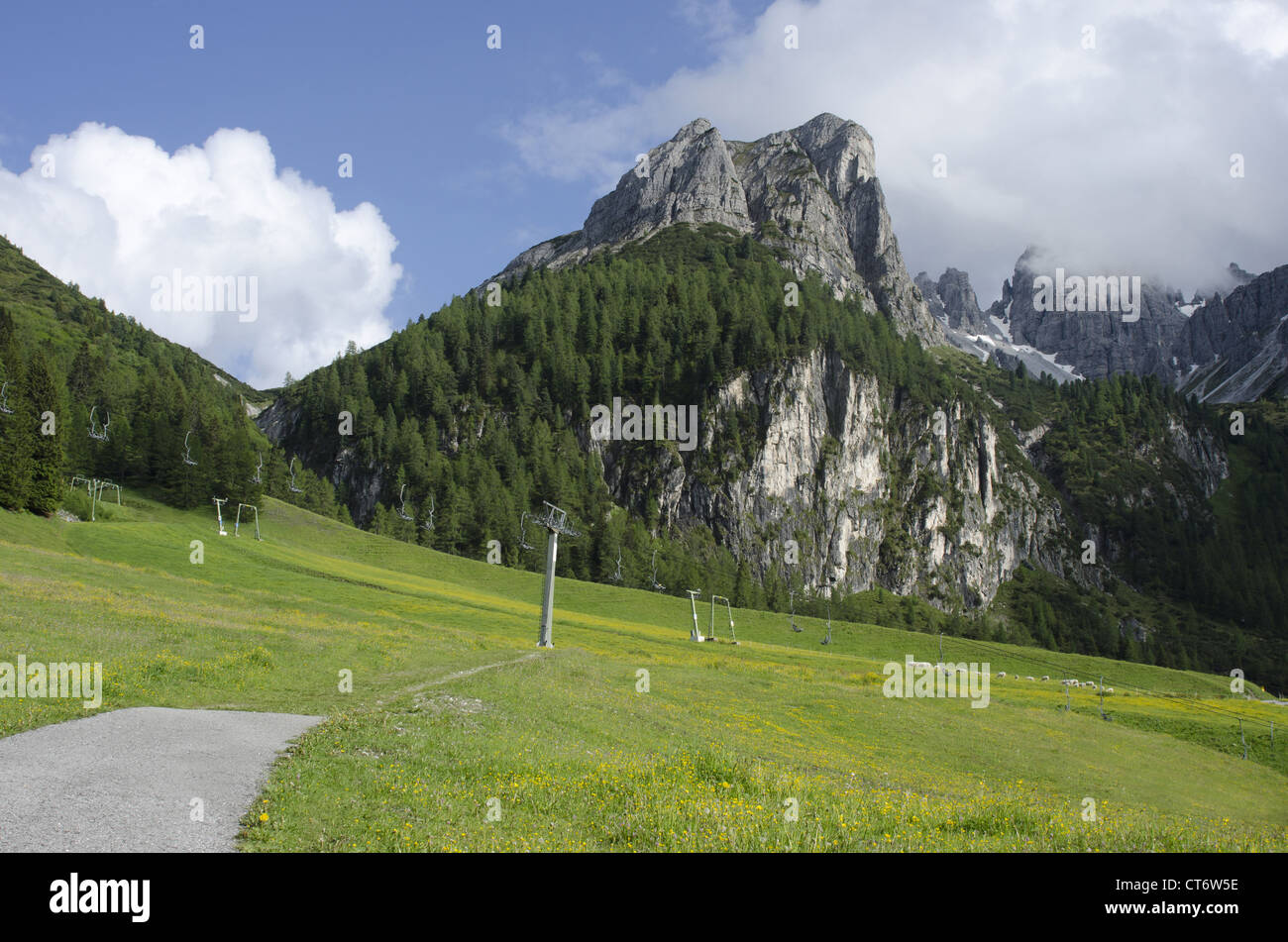 Axamer Lizum Ski Area of Tyrol Near Innsbruck, Innsbruck, Austria Stock Photo