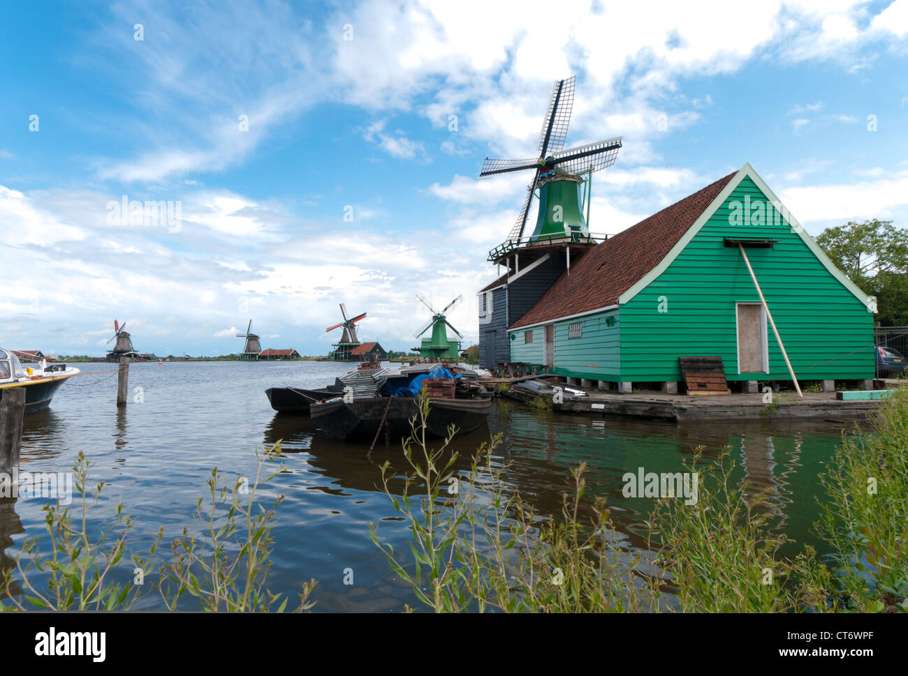 windmills from the Zaanse schans, north of amsterdam Stock Photo