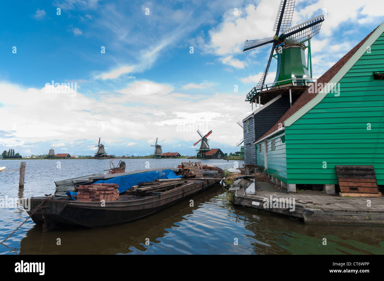 windmills from the Zaanse schans, north of amsterdam Stock Photo