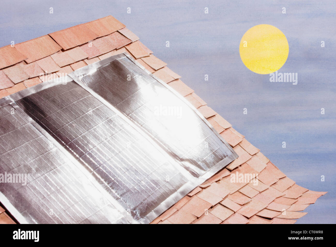 Model of solar panels on roof Stock Photo - Alamy