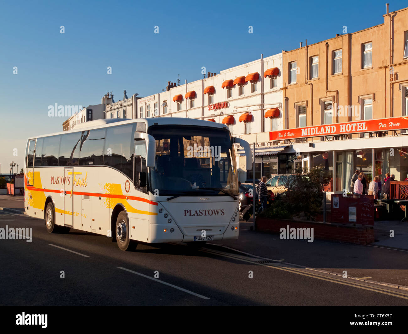 Coach Parked Outside A Hotel In Weston Super Mare A Seaside Resort In Stock Photo Alamy