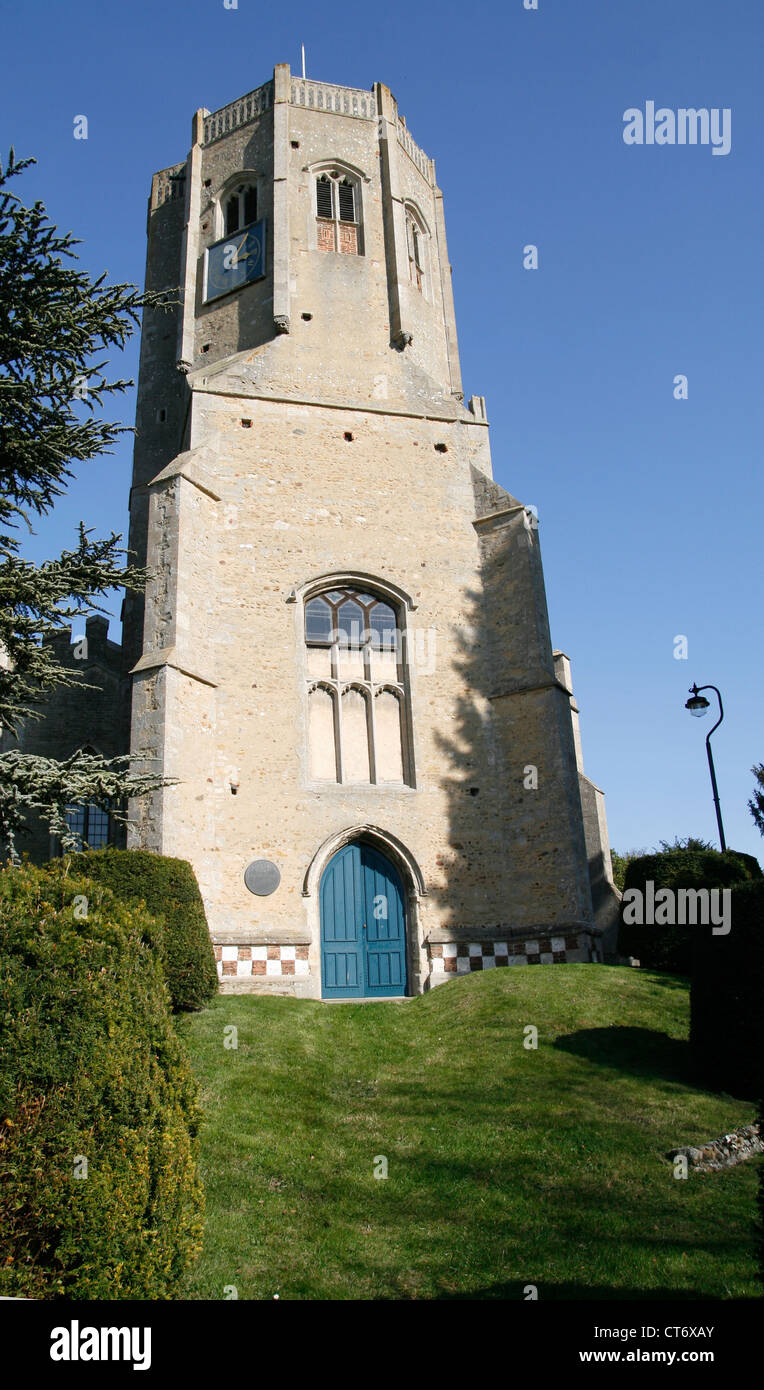 Octagon tower St Cyriac and St Julietta's church Swaffham Prior  Cambridgeshire England UK Stock Photo