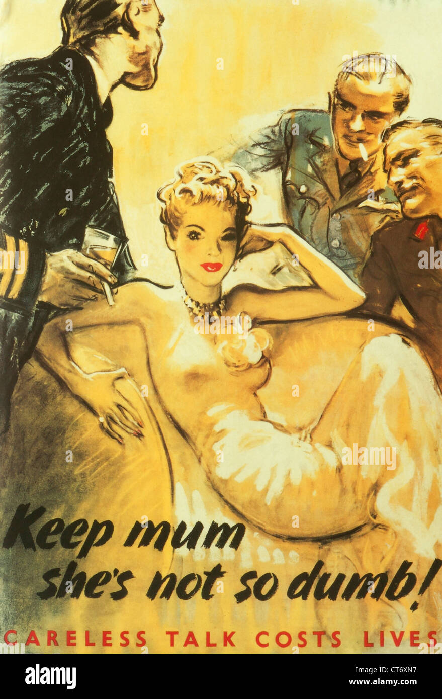 "Careless talk costs lives" wartime poster Stock Photo