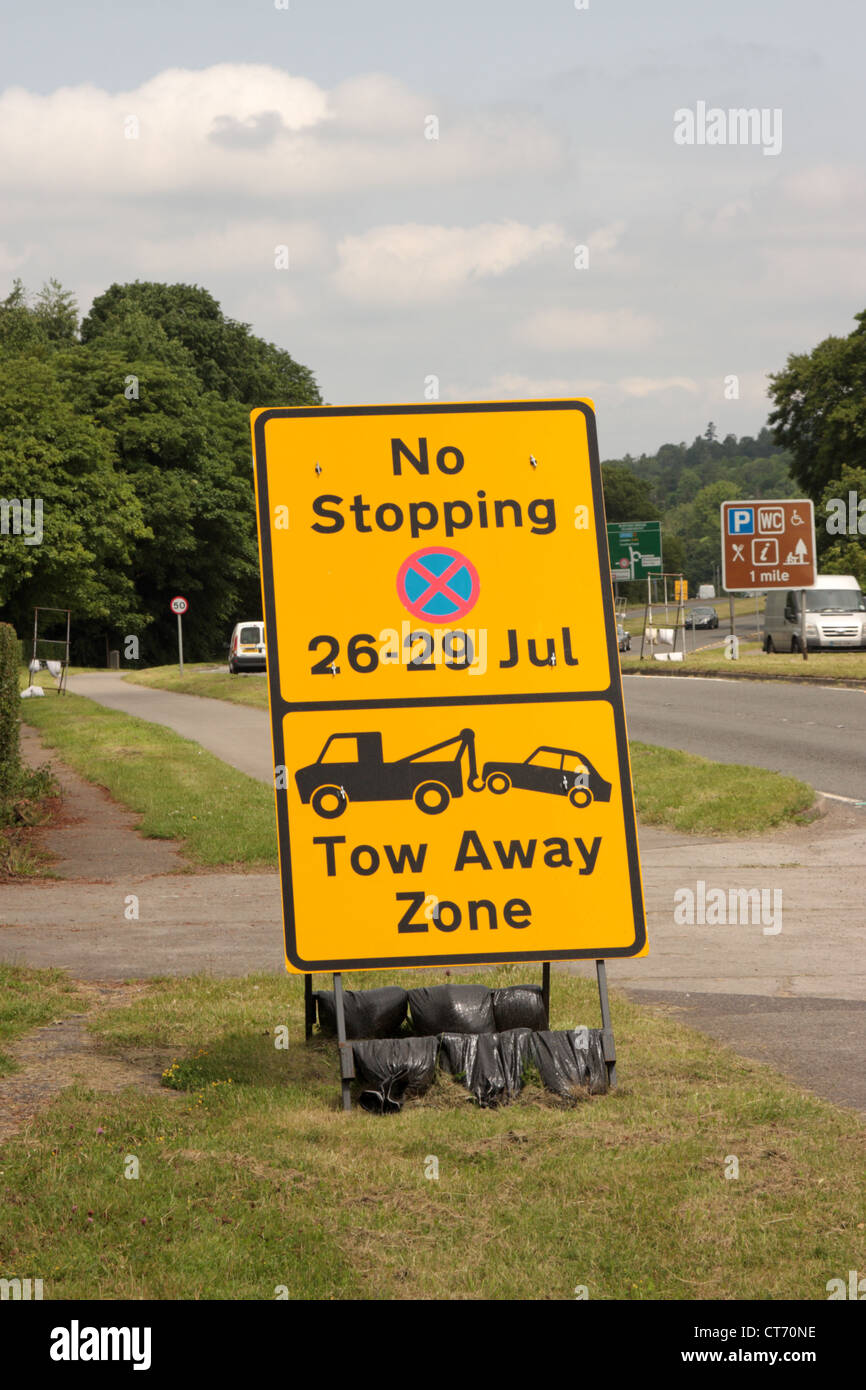 Temporary Road Sign for an Olympic Event 2012 Stock Photo