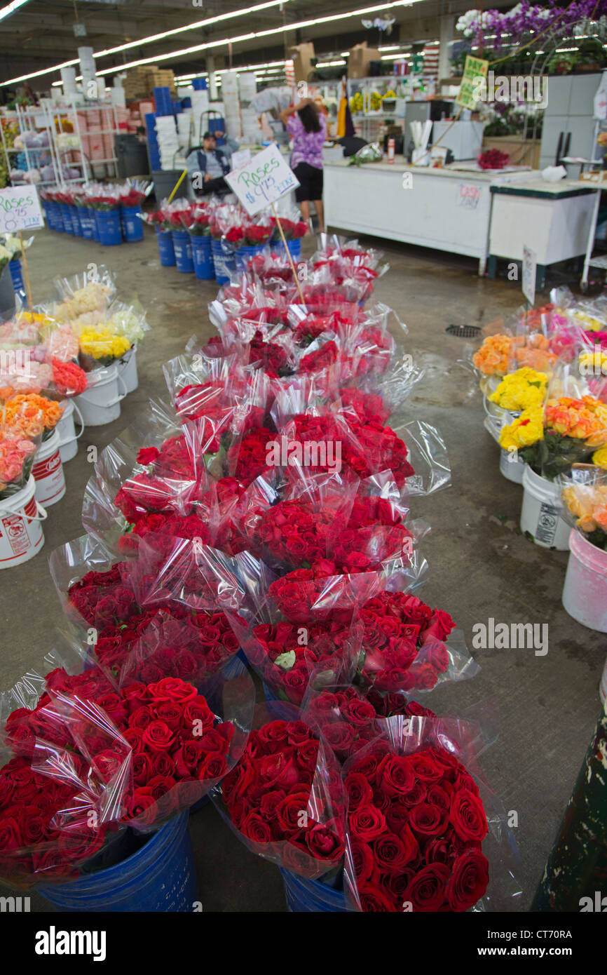 Los Angeles Red roses for sale in Los Angeles' flower market. Most