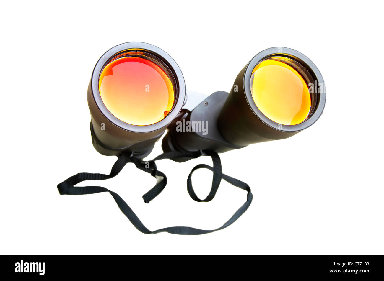 Binoculars with coated optics isolated on white background Stock Photo