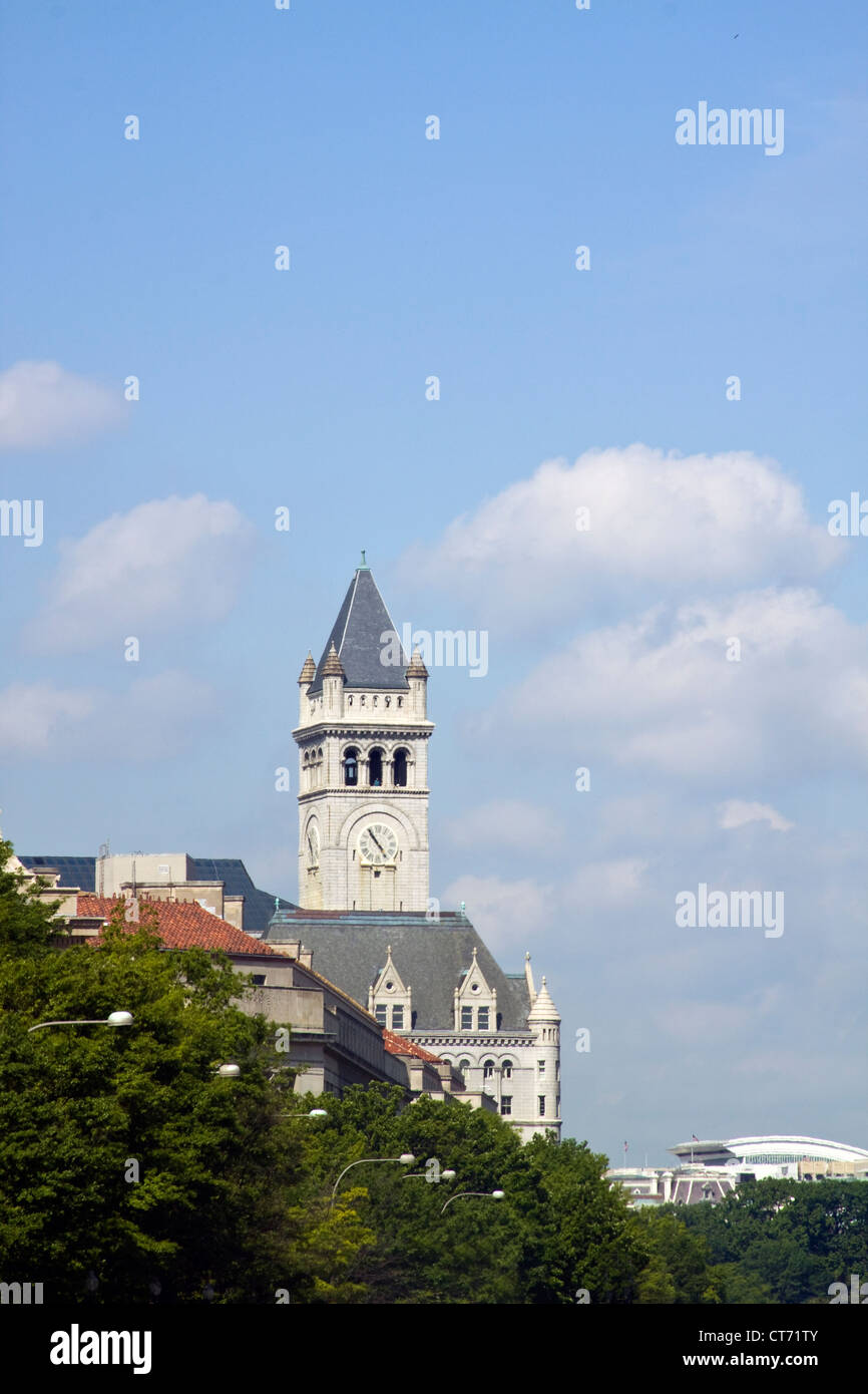 The Old Post Office Pavilion, Old Post Office and Clock Tower,  or the Nancy Hanks Center in Washington, DC. Stock Photo