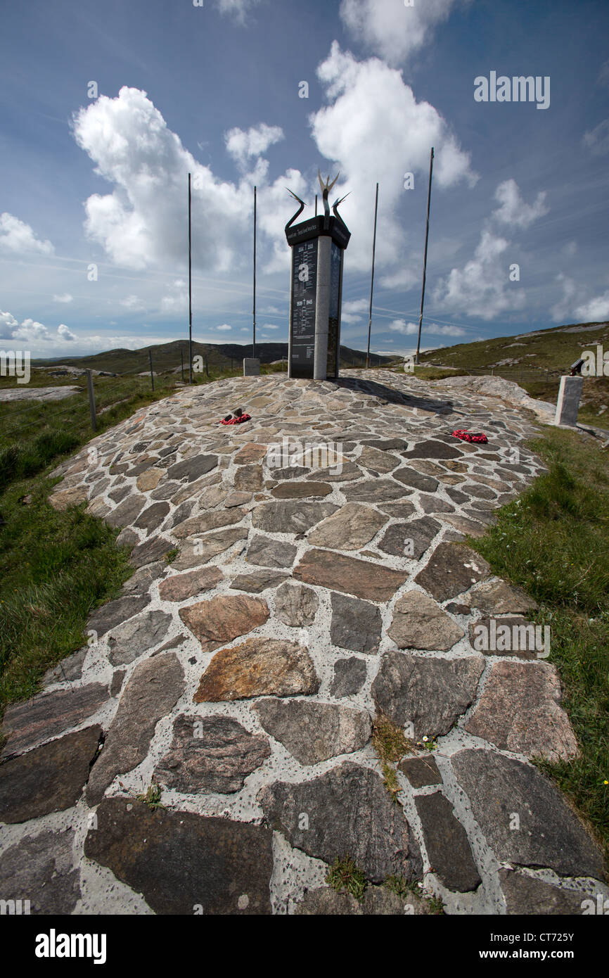 Isle of Barra, Scotland. The Barra and Vatersay war memorial. Stock Photo